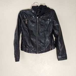 J2 pleather hooded coat for girl size medium